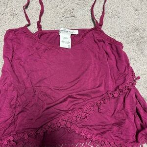 American Rag Magenta Camisole with Lace Detail